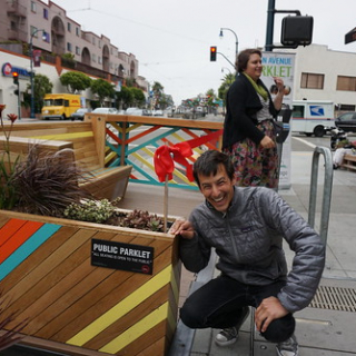 Launch Event. Ocean Ave Portable Parklet by Youth Art Exchange. Photo courtesy of artist. • <a style="font-size:0.8em;" href="http://www.flickr.com/photos/54560762@N04/14909328452/" target="_blank">View on Flickr</a>