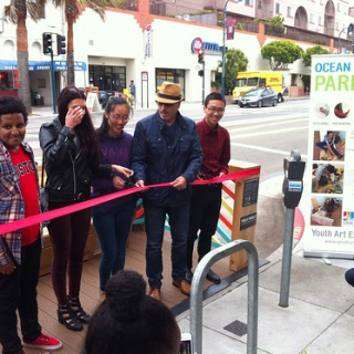 Launch Event. Ocean Ave Portable Parklet by Youth Art Exchange. Photo by Robin Avad Ocubillo. • <a style="font-size:0.8em;" href="http://www.flickr.com/photos/54560762@N04/14723191347/" target="_blank">View on Flickr</a>